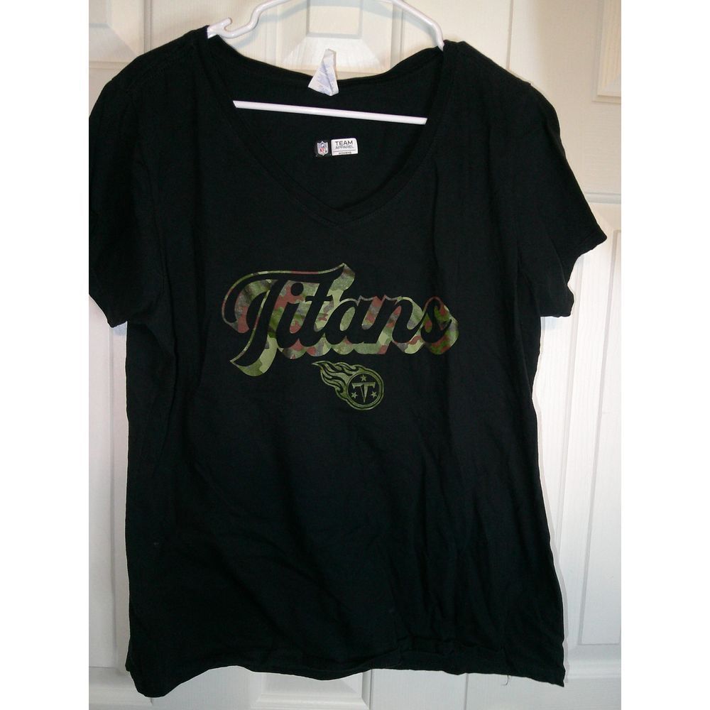 NFL Tennessee Titans Women's Camo Logo T-Shirt Black Official Team Apparel